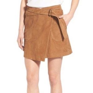 Olivia Palermo + Chelsea28 Suede Wrap Miniskirt Size 8 Short Skirt